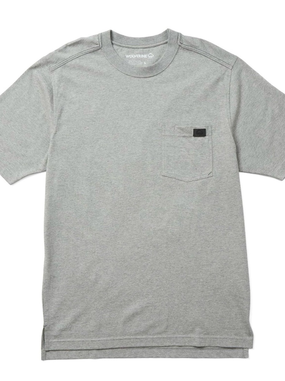 Men’s Wolverine Guardian Cotton Heather Gray Short Sleeve Pocket Tee - Large